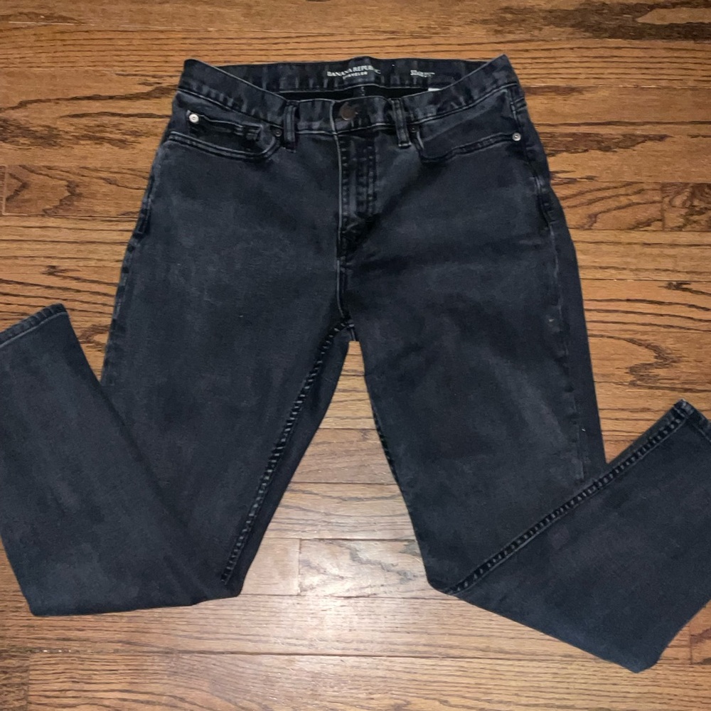 Banana Republic Men’s Dark Black Straight Jeans